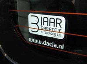 Standaard op een nieuwe Dacia: 3 jaar garantie